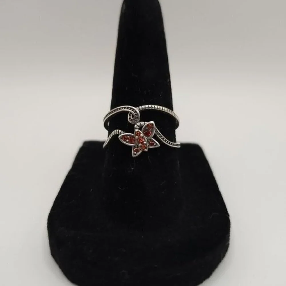 Vintage-Style Scarlet Butterfly‎ Ring Size 6, adjustable (NWOT)